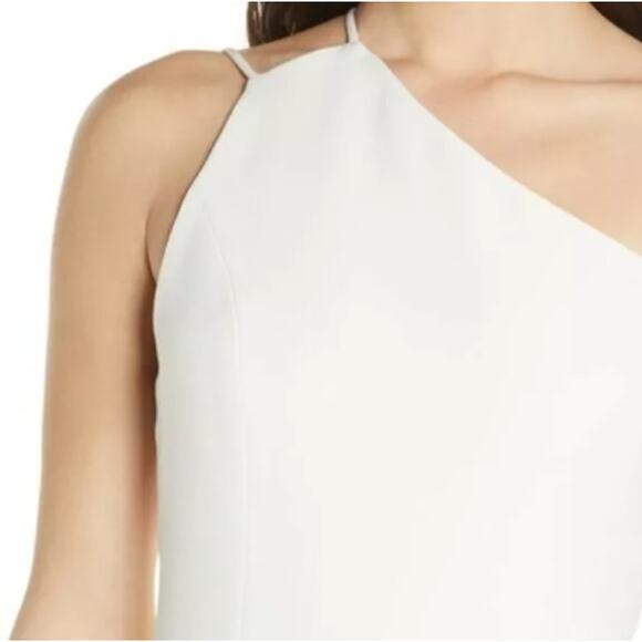 NEW WAYF Anthropologie The Lenore One Shoulder Column Slit Party Dress Size L - Picture 9 of 9